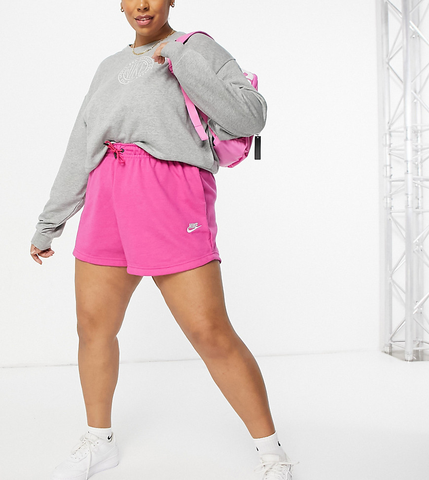 Nike Plus essential fleece shorts in pink