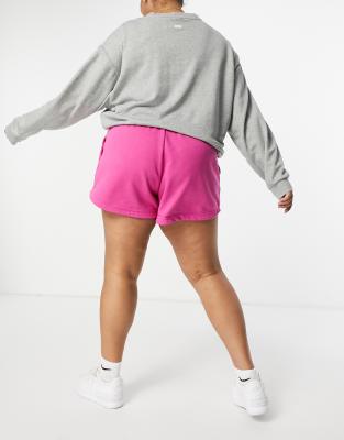 nike fleece shorts pink