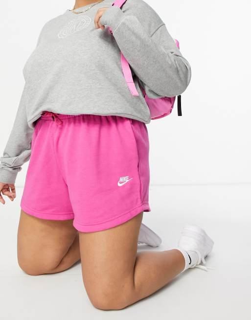 Nike pink sales fleece shorts