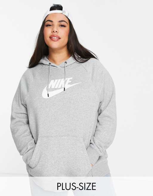 Nike Plus – Essential – Kapuzenpullover aus Fleece in Heidegrau