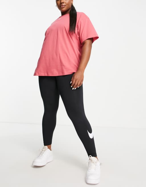 Nike Plus Essential Legging a imprime virgule Noir ASOS