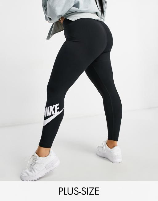 Plus essential leggings in black with futura logo | ASOS