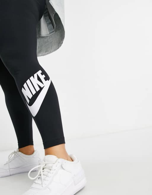 Nike Plus essential leggings in black with futura logo print