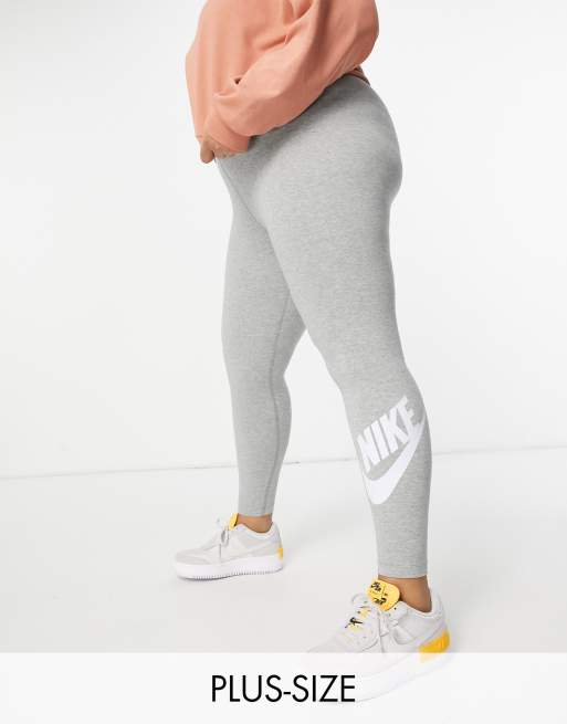 Nike Essential Plus graphic leggings in gray