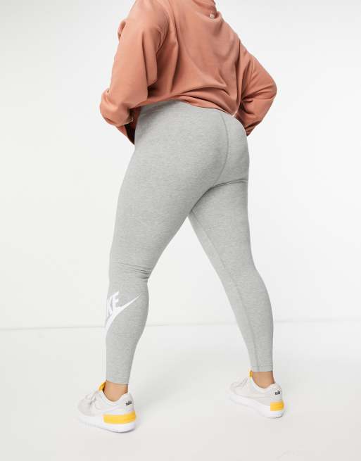 Nike Essential Plus graphic leggings in gray