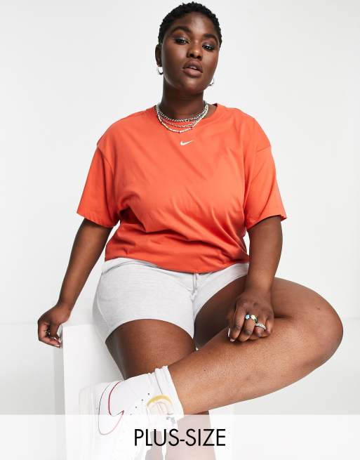 Nike Plus Essential mini swoosh boyfriend tshirt in mantra orange ASOS
