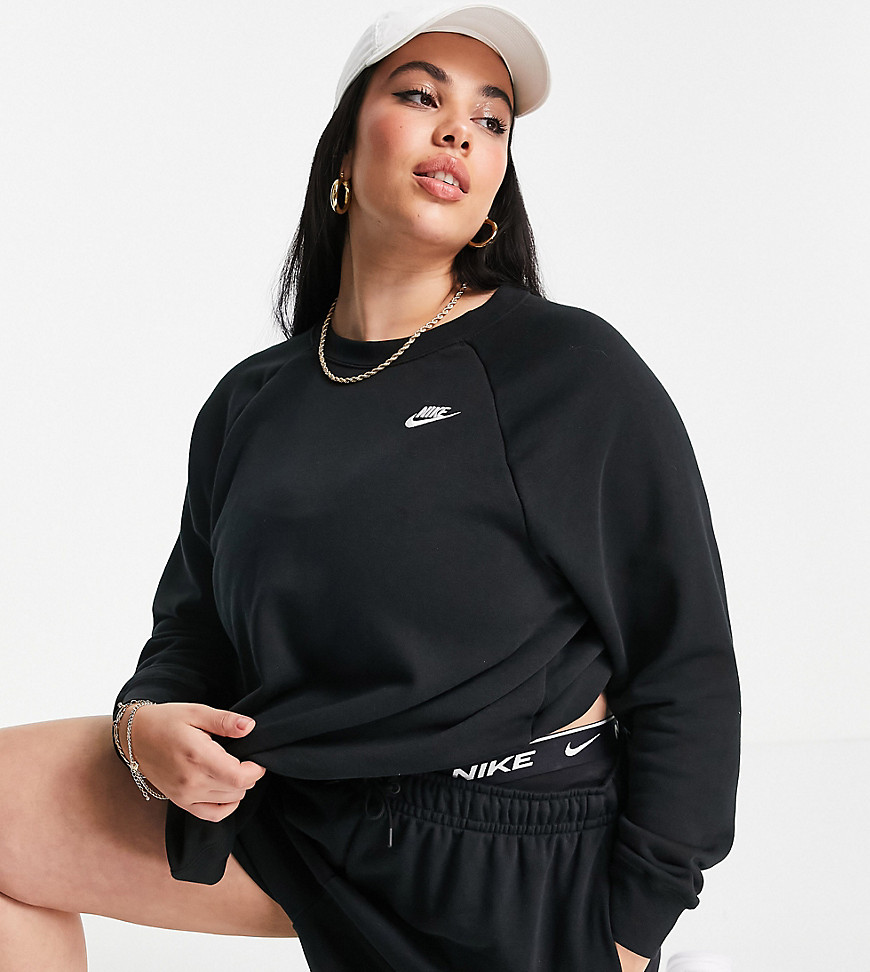 Nike Plus Essentials Crew Neck Sweatshirt In Black