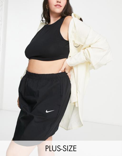 Nike Plus - Essentials - Geweven rok met hoge taille in zwart