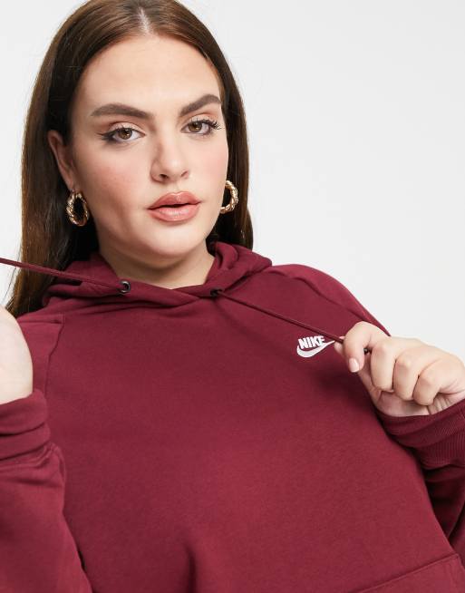 Nike essential hoodie burgundy hot sale