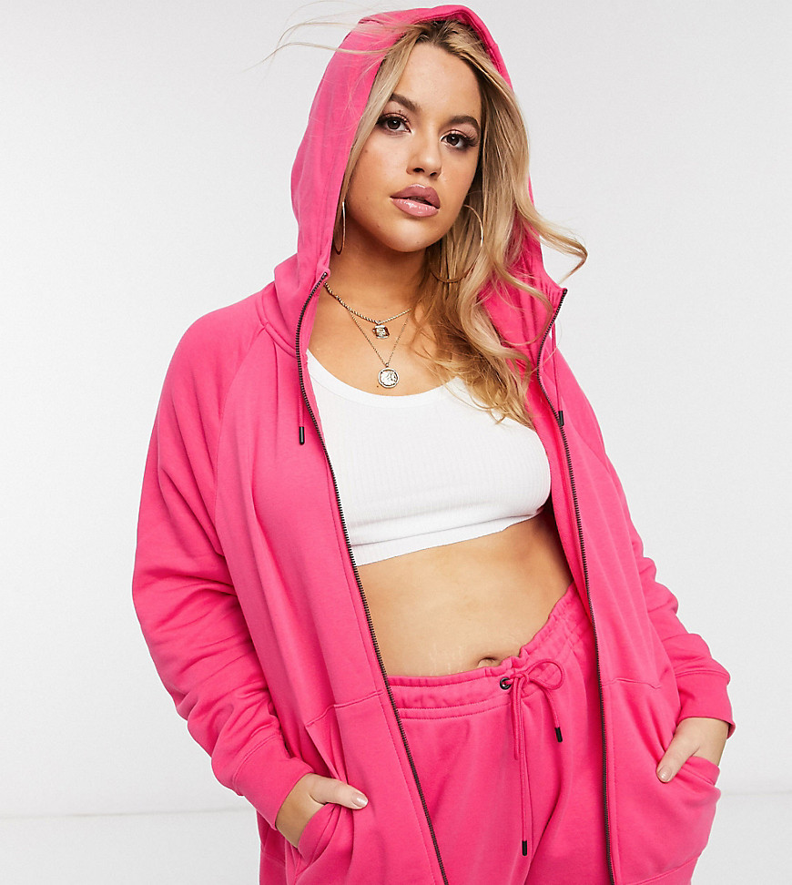 Nike Plus Essentials zip through hoodie in pink