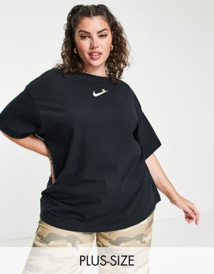 Nike Plus - Fiber Flower - T-Shirt in Schwarz mit Swoosh-Logo