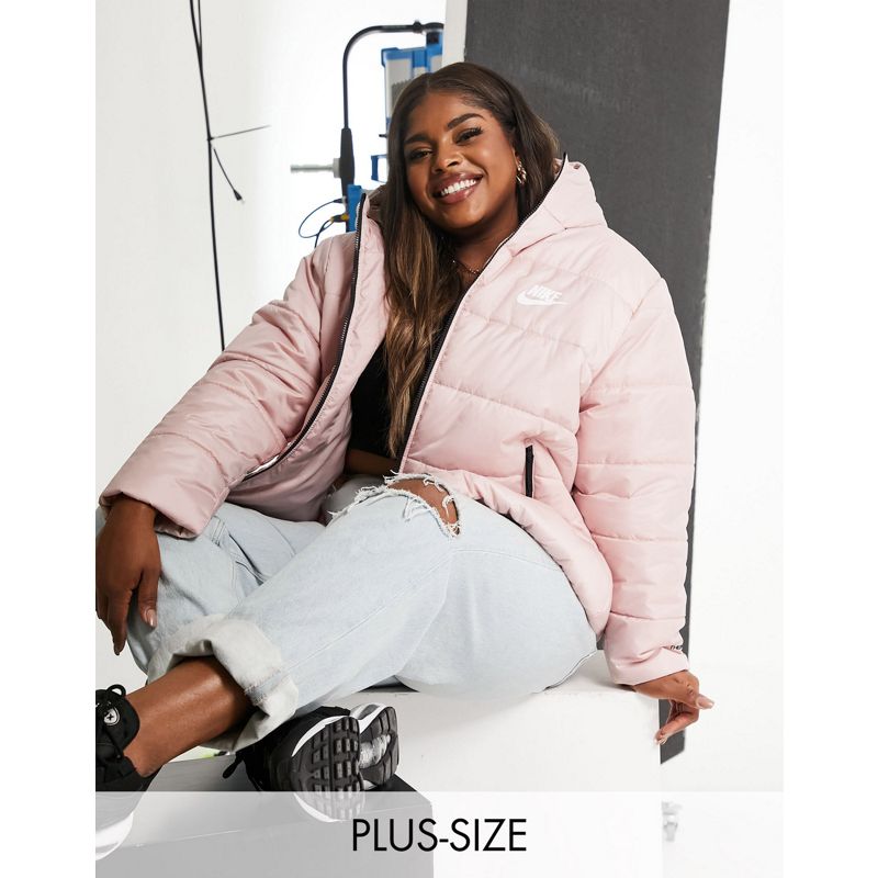 Cappotti e Giacche Donna Nike Plus - Giacca imbottita classica con cappuccio rosa Oxford