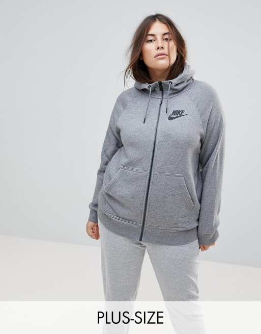 Nike Plus Grijze Hoodie Met Ritssluiting Asos