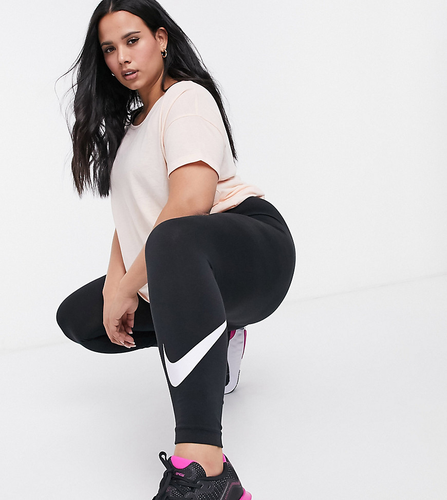 Nike Plus high waist swoosh black leggings