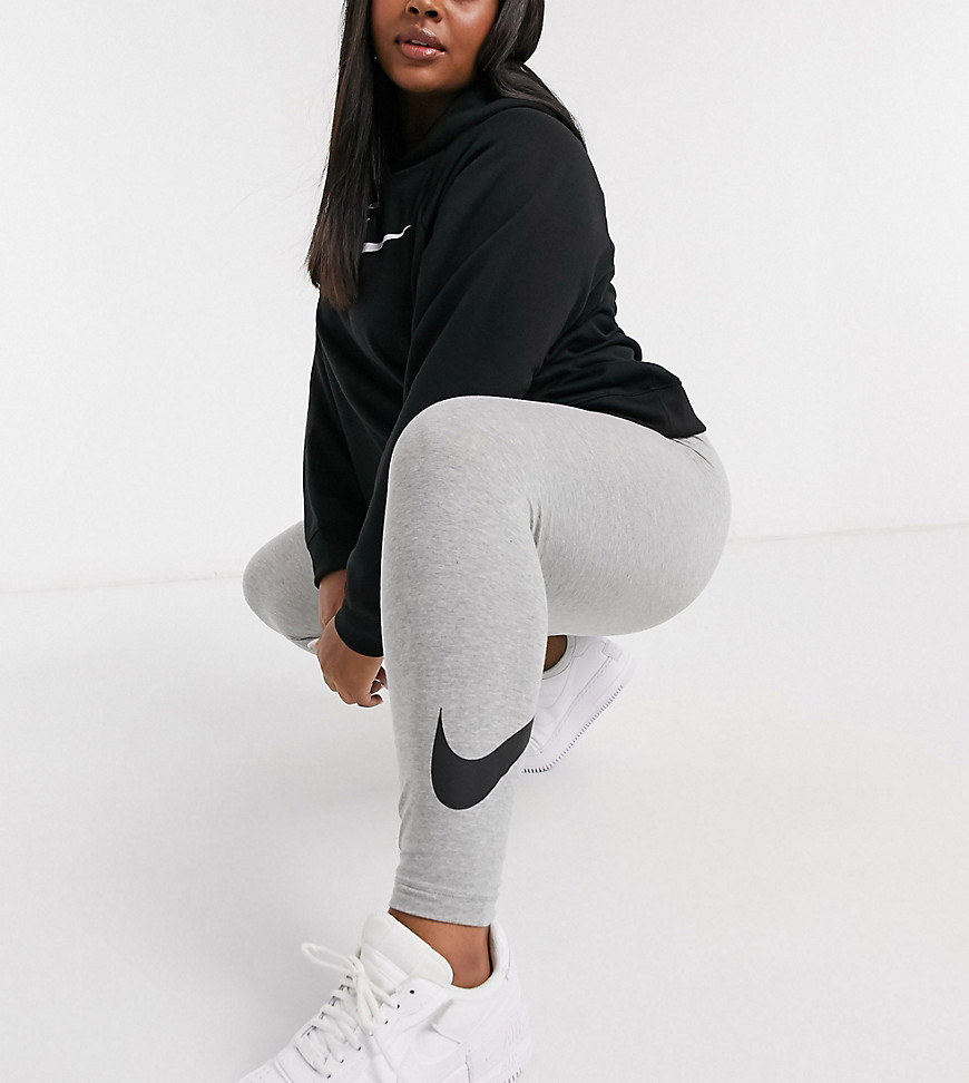 Nike Plus high waist swoosh leggings in grey