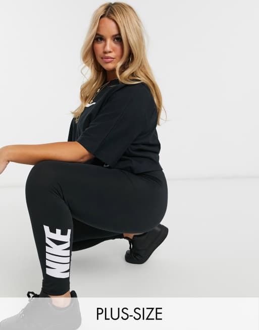 Nike Air all over logo leggings in black, ASOS