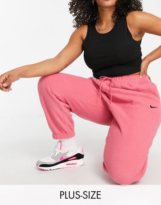 Nike Womens Essential Plush High Rise Jogger - Pink