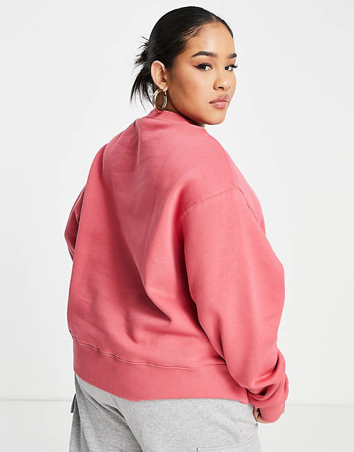 Hoodies & Sweatshirts Nike Plus mini swoosh oversized cropped sweatshirt in archaeo pink 