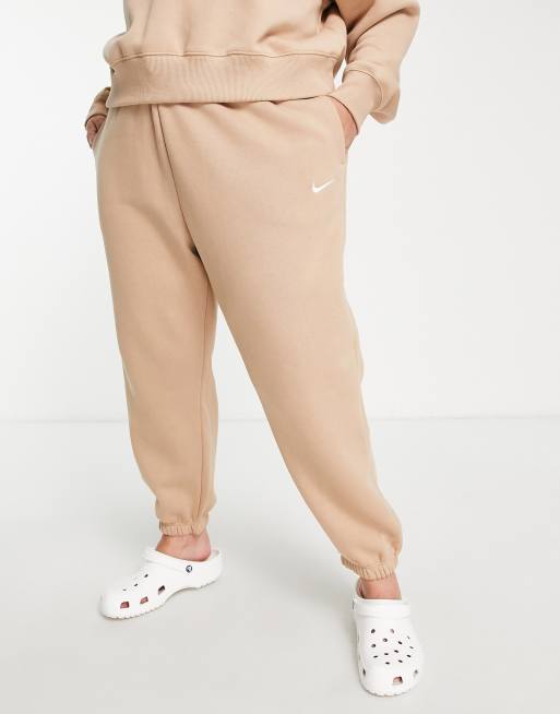 Nike Mini Swoosh Oversized Light Beige Sweatpants