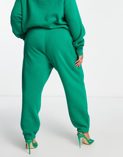 Nike Plus mini swoosh oversized high rise joggers in malachite green ASOS