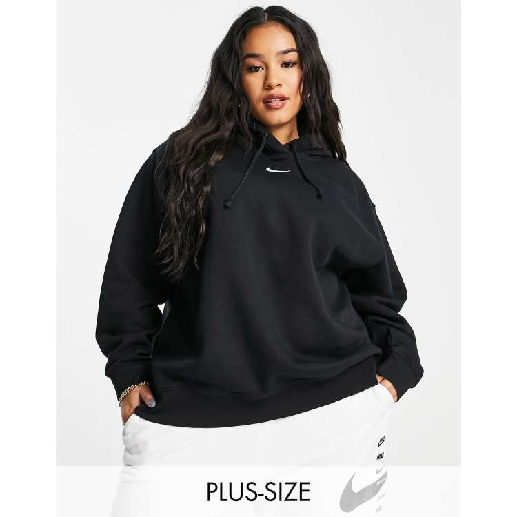 Nike plus mini swoosh oversized hoodie in oatmeal sale