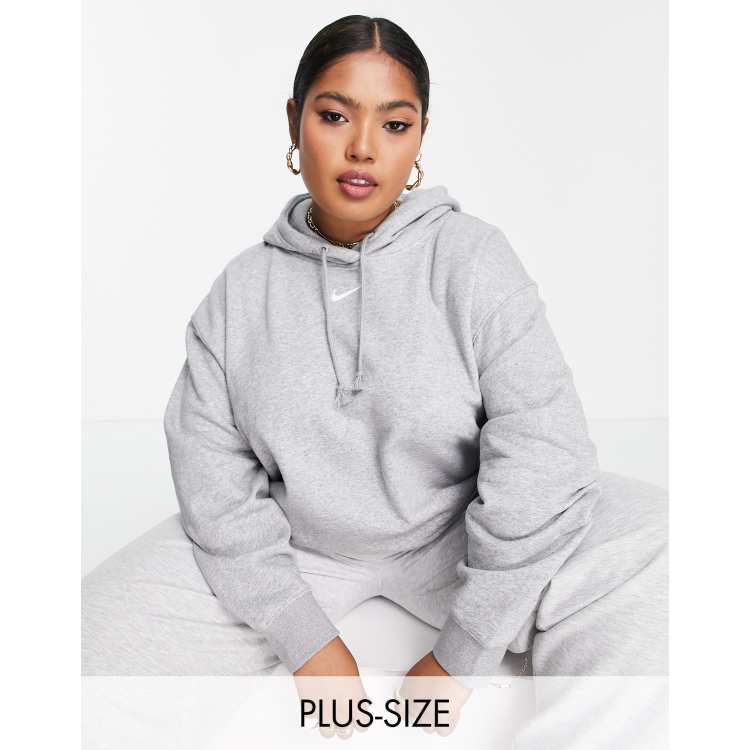 Nike plus mini swoosh oversized hoodie in discount oatmeal