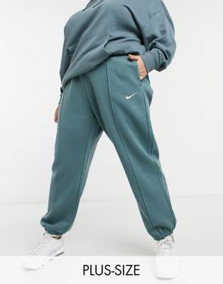 nike mini swoosh oversized trackies in khaki