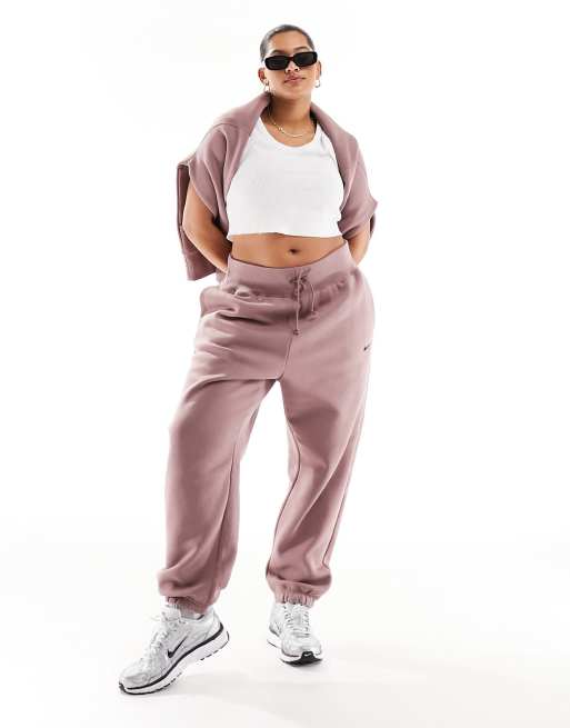 Nike mini swoosh oversized joggers in purple, ASOS