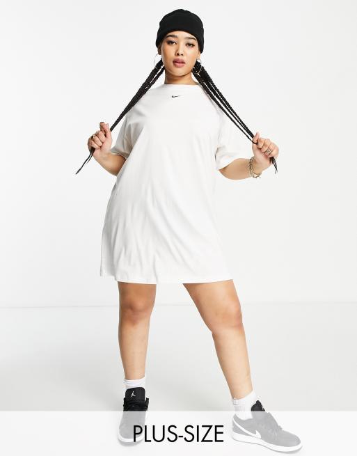 Nike Plus mini swoosh t shirt dress in white