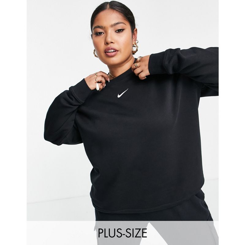 Nike Plus – Oversize-Sweatshirt aus Fleece in Schwarz