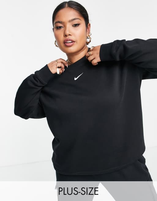 Plus oversized fleece sweatshirt in black | ASOS