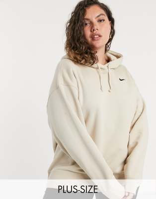 Beige nike hoodie black tick hotsell