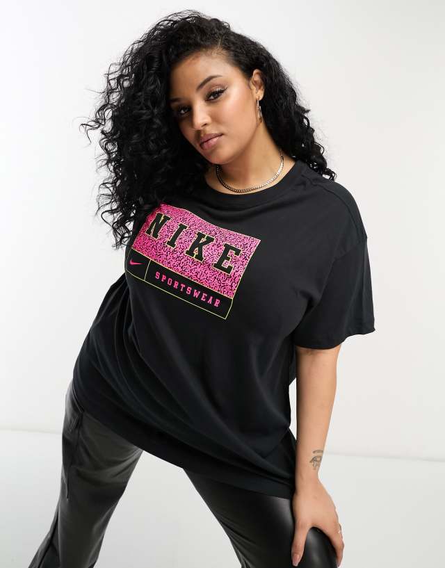 Nike Plus oversized T-shirt in black