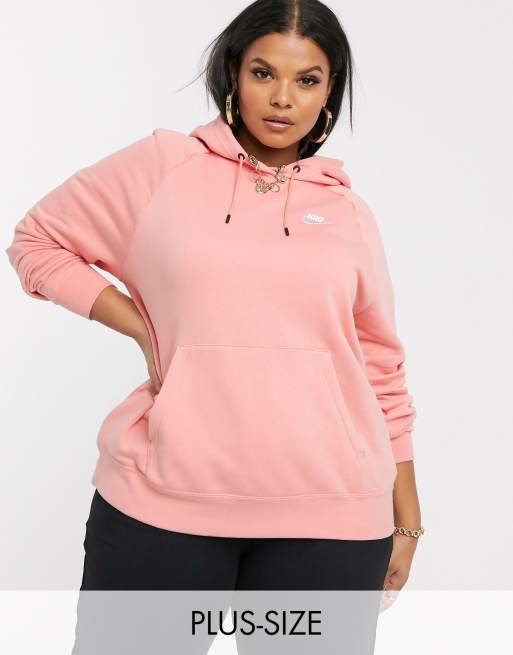 Nike Plus pale pink essentials hoodie | ASOS