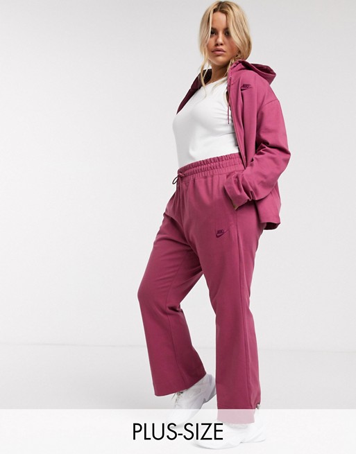 Nike Plus premium high waist wide leg joggers in purple