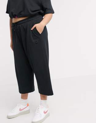 nike premium high waist wide leg black joggers