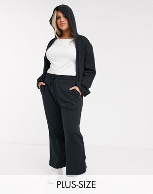 Nike Plus premium tonal zip through hoodie in black