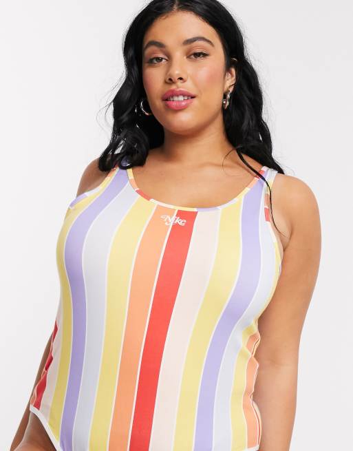 Nike Plus rainbow stripe vest bodysuit