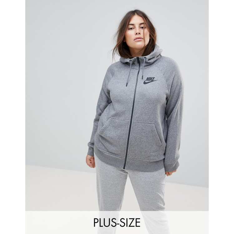 Nike Plus – Rally – Grå huvtröja med dragkedja ASOS