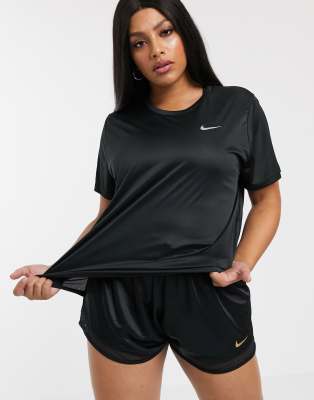 nike miler black t shirt