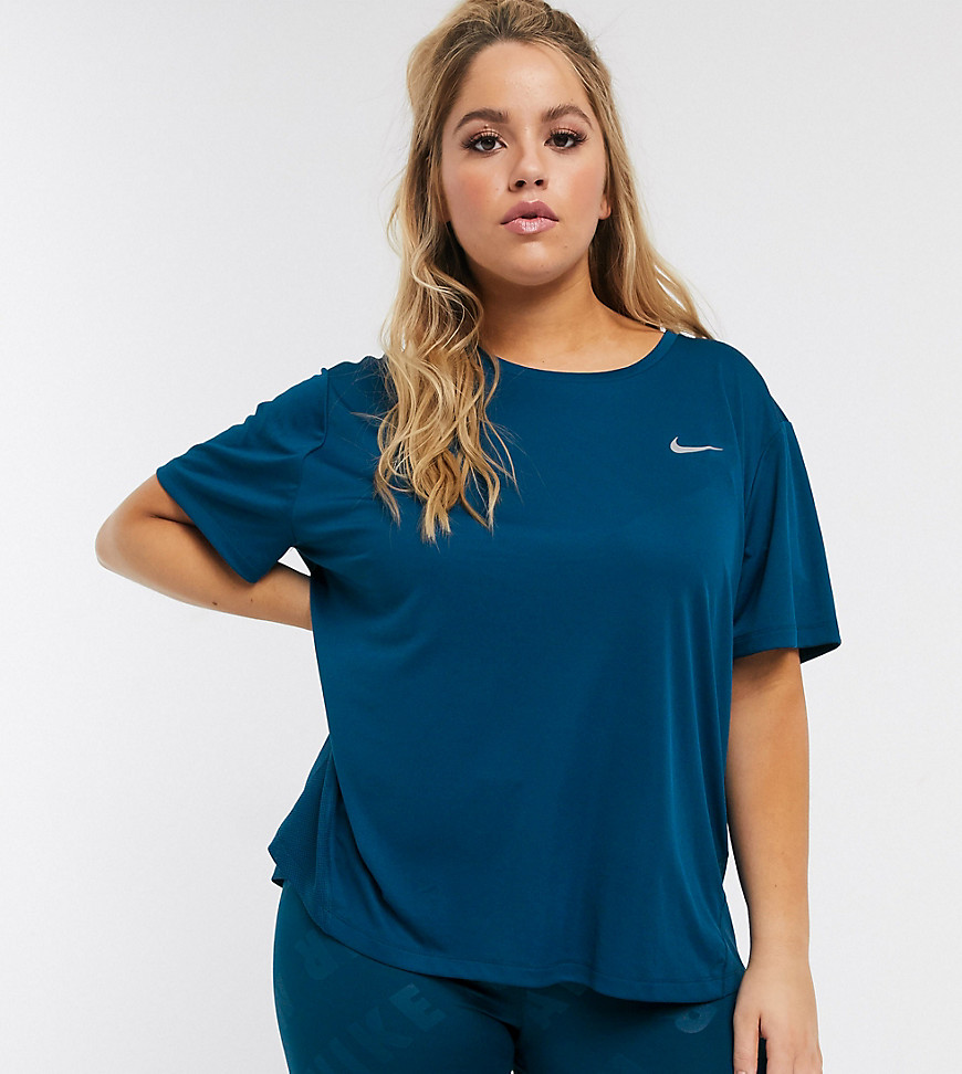 Nike Running - Nike plus - running - miler - t-shirt in blauw