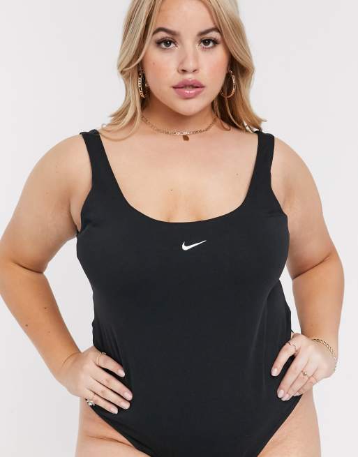 Nike Plus scoop neck tank top bodysuit in black ASOS