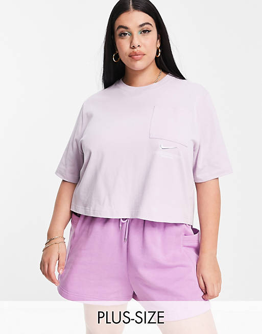Nike Plus Size t-shirt in iced lilac