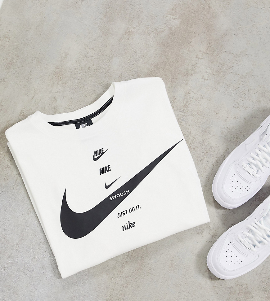 Nike Plus swoosh oversized crop t-shirt in white