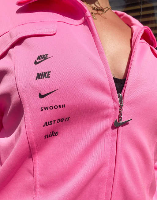 Nike swoosh track jacket in pink new arrivals