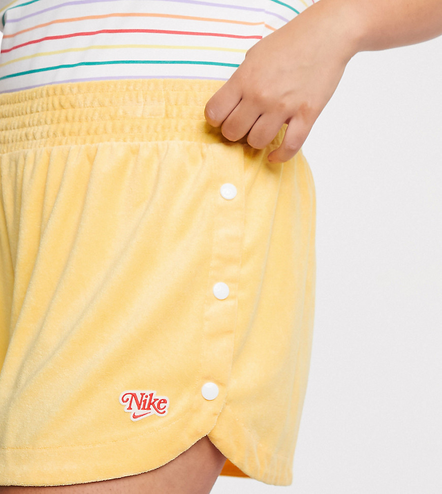 Nike Plus terry towelling shorts in yellow