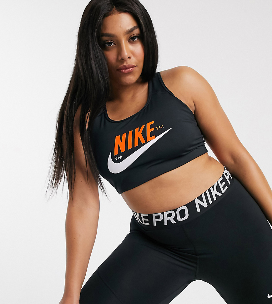 Nike Plus Training Air logo bra in black
