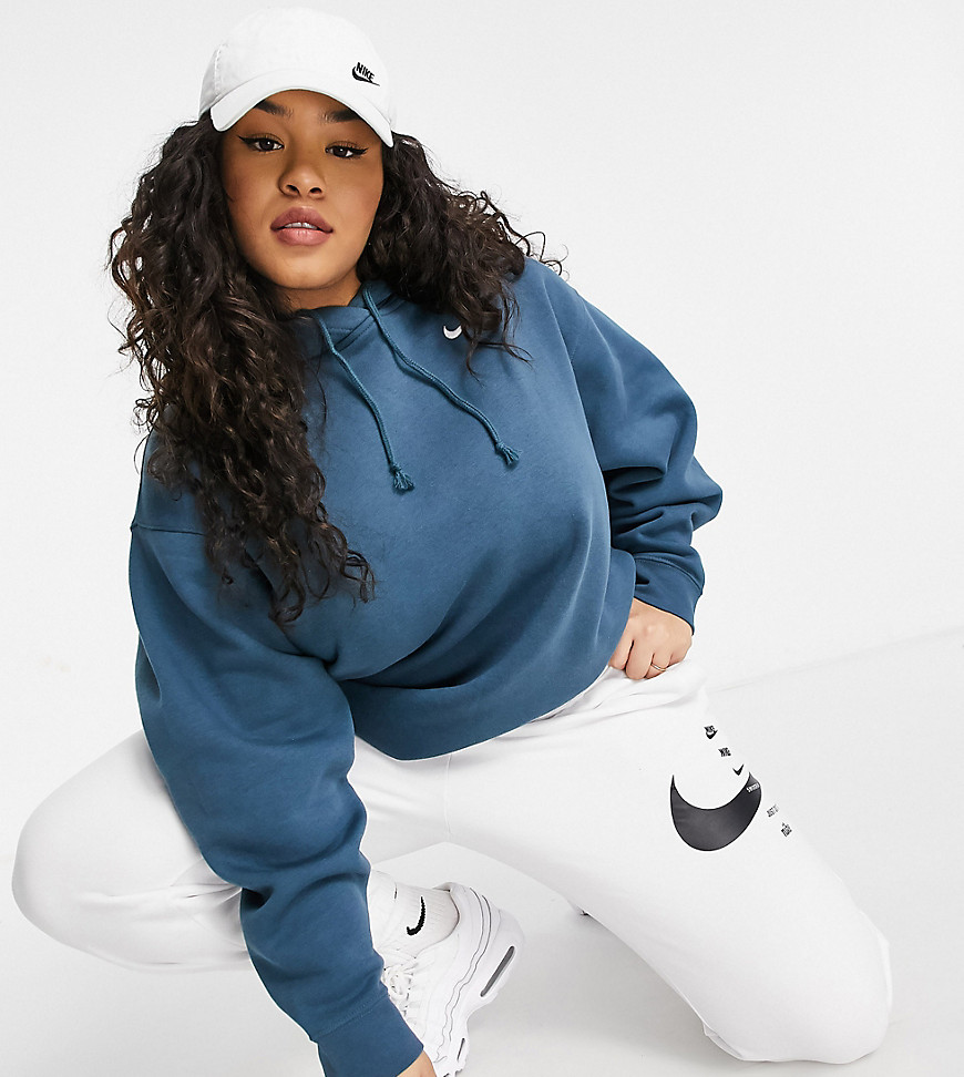 Nike Plus Trend Fleece oversized hoodie in blue-Blues