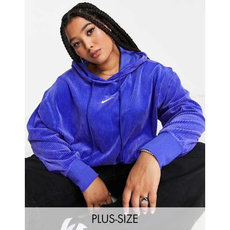 Blue nike clearance velvet hoodie