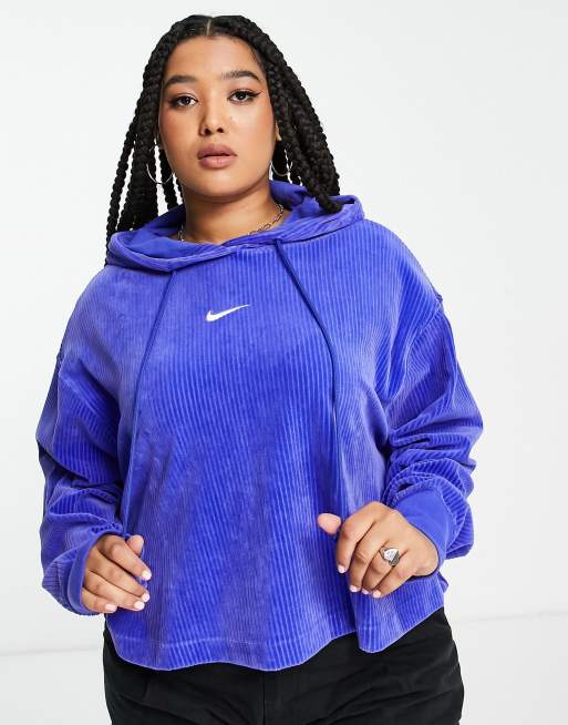 blue nike velvet hoodie